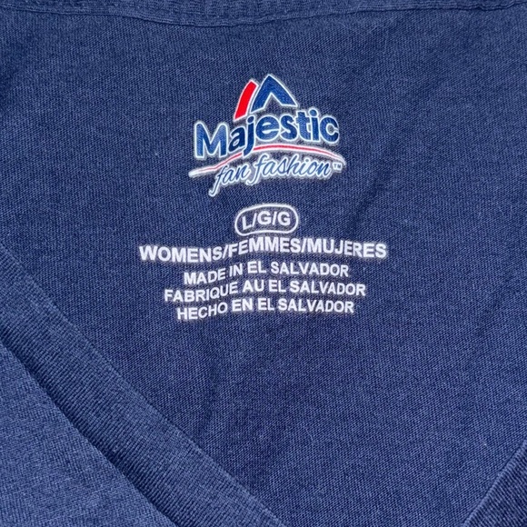 Majestic Yankees Baseball V-Neck Tee Navy Blue Size: Large - Picture 4 of 4